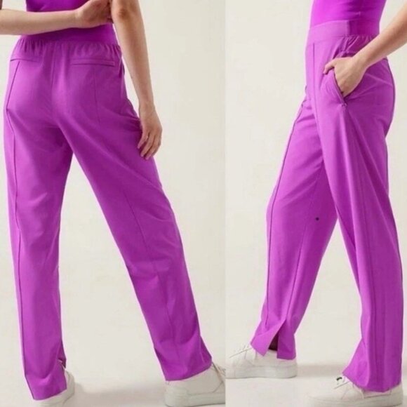Athleta Brooklyn Heights Vienna Slim Pants Size 6 zippered pockets polyester - Picture 1 of 6